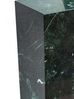 Wide Tall Mid Century Italian Modern Dark Green Marble Pedestal or Side Table - 4264933