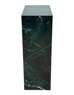 Wide Tall Mid Century Italian Modern Dark Green Marble Pedestal or Side Table - 4264938