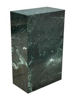 Wide Tall Mid Century Italian Modern Dark Green Marble Pedestal or Side Table - 4264939
