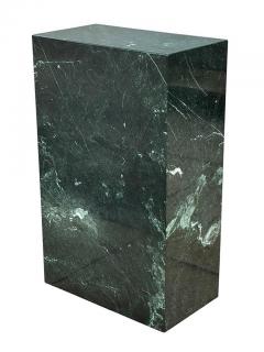 Wide Tall Mid Century Italian Modern Dark Green Marble Pedestal or Side Table - 4264940