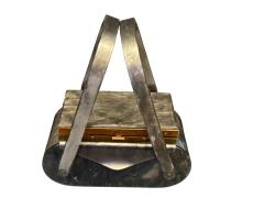 Wilardy PEARLIZED GREY LUCITE COMPACT HANDBAG BY WILARDY - 4577986