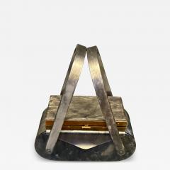 Wilardy PEARLIZED GREY LUCITE COMPACT HANDBAG BY WILARDY - 4578741