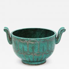 Wilhelm K ge Art Deco ceramic and silver Argenta bowl by Wilhelm Kage for Gustavsberg - 1670516
