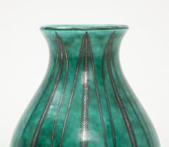 Wilhelm K ge Art Deco ceramic and silver Argenta vase by Wilhelm Kage for Gustavsberg - 1680366