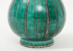 Wilhelm K ge Art Deco ceramic and silver Argenta vase by Wilhelm Kage for Gustavsberg - 1680371