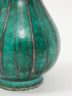 Wilhelm K ge Art Deco ceramic and silver Argenta vase by Wilhelm Kage for Gustavsberg - 1680372