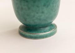 Wilhelm K ge GREEN GLAZED CERAMIC AND SILVER ARGENTA VASE BY WILHELM KAGE FOR GUSTAVSBERG - 2457876