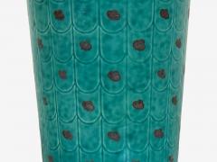 Wilhelm K ge Wilhelm Kage Green Ceramic Argenta Vase Sweden 1930s - 4440260