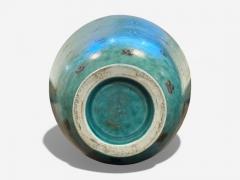 Wilhelm K ge Wilhelm Kage Green Ceramic Argenta Vase Sweden 1930s - 4440702