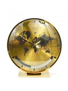 Wilhelm Kienzle Kienzle GMT World Time Zone Brass Table Clock Midcentury Germany 1960s - 4063043