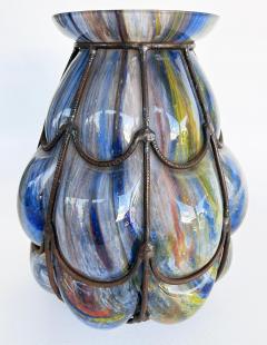 Wilhelm Kralik Sohn Czech Wilhelm Kralik Sohn Bohemian Caged Blown Glass Vase 1920s - 4585958