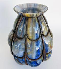 Wilhelm Kralik Sohn Czech Wilhelm Kralik Sohn Bohemian Caged Blown Glass Vase 1920s - 4588846