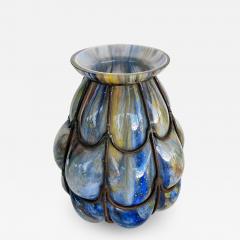Wilhelm Kralik Sohn Czech Wilhelm Kralik Sohn Bohemian Caged Blown Glass Vase 1920s - 4588847