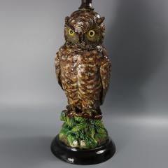 Wilhelm Schiller Majolica Owl Figural Lamp - 4169632