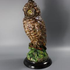 Wilhelm Schiller Majolica Owl Figural Lamp - 4169633