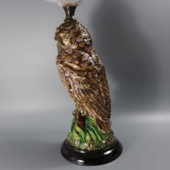 Wilhelm Schiller Majolica Owl Figural Lamp - 4169635