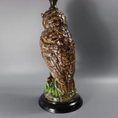 Wilhelm Schiller Majolica Owl Figural Lamp - 4169636