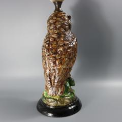 Wilhelm Schiller Majolica Owl Figural Lamp - 4169637