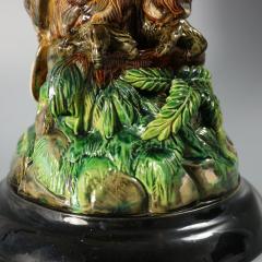 Wilhelm Schiller Majolica Owl Figural Lamp - 4169641