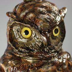 Wilhelm Schiller Majolica Owl Figural Lamp - 4169642