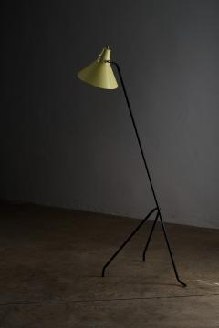 Willem van Doorn Grasshopper Tripod Floor Lamp with Yellow Shade 1960s - 4499359