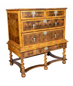 William And Mary Oyster Veneer Chest On Stand - 4474308