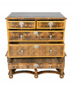 William And Mary Oyster Veneer Chest On Stand - 4474311