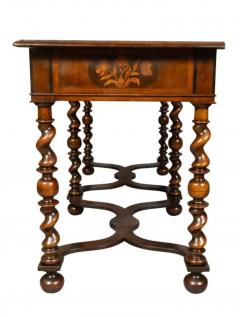 William And Mary Style Walnut And Marquetry Side Table - 4149483