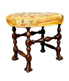 William And Mary Style Walnut Foot Stool - 4271299