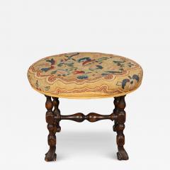 William And Mary Style Walnut Foot Stool - 4277136