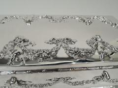 William B Durgin American Edwardian Regency Sterling Silver Jewelry Box with Cherubs - 3757424