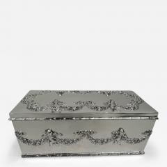 William B Durgin American Edwardian Regency Sterling Silver Jewelry Box with Cherubs - 3758862