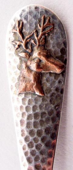 William B Durgin Durgin Japonesque Mixed Metal Hunting Fishing Demitasse Spoons - 4084335