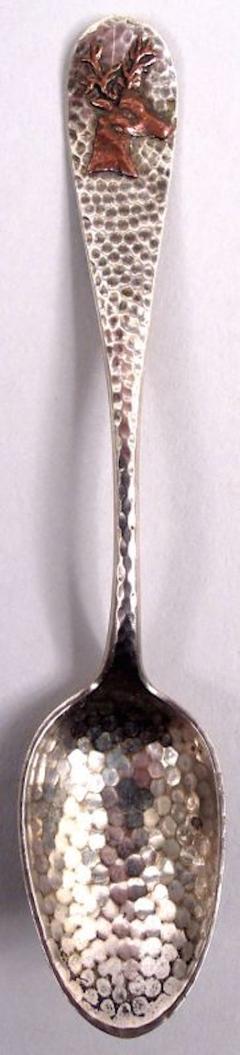 William B Durgin Durgin Japonesque Mixed Metal Hunting Fishing Demitasse Spoons - 4084344