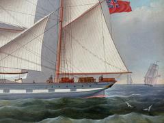 William Ball Spencer Oil on Canvas Seascape Painting British 19th C  - 4476941