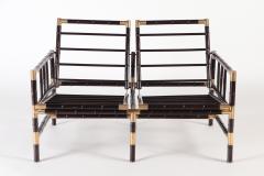 William Billy Haines A brass mounted faux bamboo adjustable settee In the manner of Billy Haines - 2203028
