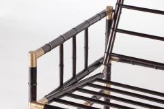 William Billy Haines A brass mounted faux bamboo adjustable settee In the manner of Billy Haines - 2203030