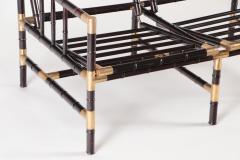 William Billy Haines A brass mounted faux bamboo adjustable settee In the manner of Billy Haines - 2203035