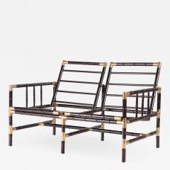 William Billy Haines A brass mounted faux bamboo adjustable settee In the manner of Billy Haines - 2203590
