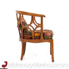 William Billy Haines Billy Haines Mid Century Fruitwood Barrel Back Lounge Chairs Pair - 3684079