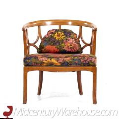 William Billy Haines Billy Haines Mid Century Fruitwood Barrel Back Lounge Chairs Pair - 3684080