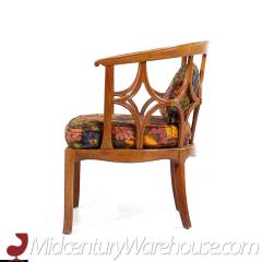 William Billy Haines Billy Haines Mid Century Fruitwood Barrel Back Lounge Chairs Pair - 3684081