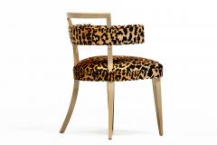 William Billy Haines Billy Haines Style Klismos Side Chair in Leopard Velvet Bleached Mahogany - 4333702