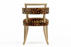William Billy Haines Billy Haines Style Klismos Side Chair in Leopard Velvet Bleached Mahogany - 4333703
