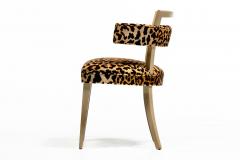 William Billy Haines Billy Haines Style Klismos Side Chair in Leopard Velvet Bleached Mahogany - 4333705