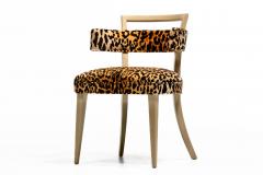 William Billy Haines Billy Haines Style Klismos Side Chair in Leopard Velvet Bleached Mahogany - 4333706