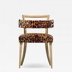 William Billy Haines Billy Haines Style Klismos Side Chair in Leopard Velvet Bleached Mahogany - 4334716