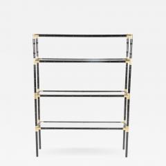 William Billy Haines Ebonized Faux Bamboo Etagere Bookcase in the Billy Haines Manner - 575076