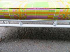 William Billy Haines Fabulous Mod White Faux Bamboo Wood Pucci Style Upholstered Bench Hollywood Glam - 1708995
