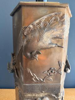 William Billy Haines Large Bronze Lamp with Peacocks and Birds Attributed to Billy William Haines - 4761602